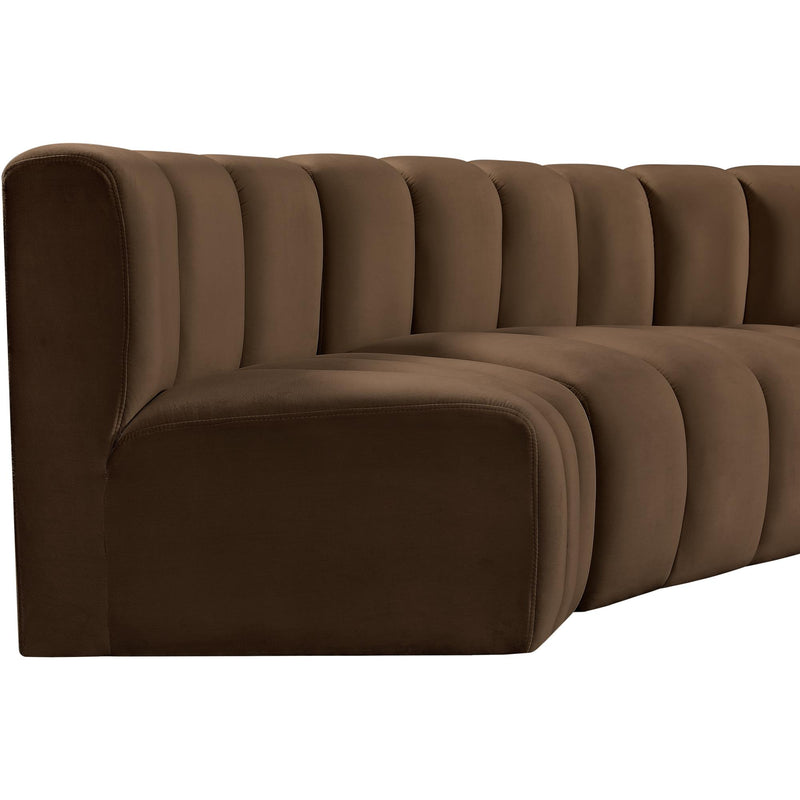 Meridian Arc Brown Velvet 6 pc Modular Sectional IMAGE 10