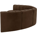Meridian Arc Brown Velvet 6 pc Modular Sectional IMAGE 7