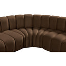 Meridian Arc Brown Velvet 6 pc Modular Sectional IMAGE 9