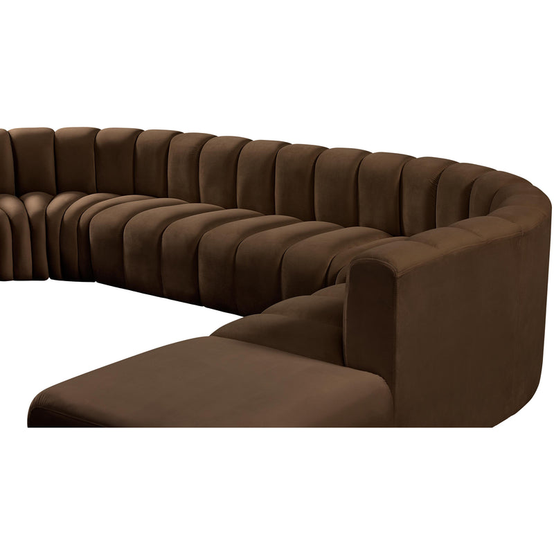 Meridian Arc Brown Velvet 6 pc Modular Sectional IMAGE 10