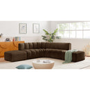 Meridian Arc Brown Velvet 6 pc Modular Sectional IMAGE 2