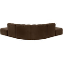 Meridian Arc Brown Velvet 6 pc Modular Sectional IMAGE 3