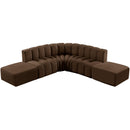 Meridian Arc Brown Velvet 6 pc Modular Sectional IMAGE 4