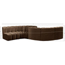 Meridian Arc Brown Velvet 6 pc Modular Sectional IMAGE 10