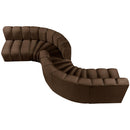 Meridian Arc Brown Velvet 6 pc Modular Sectional IMAGE 4