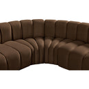 Meridian Arc Brown Velvet 7 pc Modular Sectional IMAGE 12
