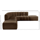 Meridian Arc Brown Velvet 7 pc Modular Sectional IMAGE 13