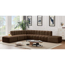 Meridian Arc Brown Velvet 7 pc Modular Sectional IMAGE 2
