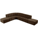 Meridian Arc Brown Velvet 7 pc Modular Sectional IMAGE 4