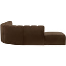 Meridian Arc Brown Velvet 7 pc Modular Sectional IMAGE 5