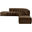 Meridian Arc Brown Velvet 7 pc Modular Sectional IMAGE 6