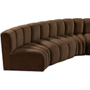 Meridian Arc Brown Velvet 7 pc Modular Sectional IMAGE 11