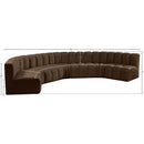Meridian Arc Brown Velvet 7 pc Modular Sectional IMAGE 14