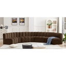 Meridian Arc Brown Velvet 7 pc Modular Sectional IMAGE 2