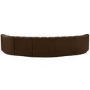 Meridian Arc Brown Velvet 7 pc Modular Sectional IMAGE 3