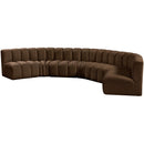 Meridian Arc Brown Velvet 7 pc Modular Sectional IMAGE 6
