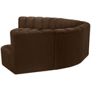 Meridian Arc Brown Velvet 7 pc Modular Sectional IMAGE 7