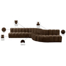 Meridian Arc Brown Velvet 7 pc Modular Sectional IMAGE 17