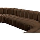 Meridian Arc Brown Velvet 8 pc Modular Sectional IMAGE 10
