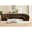 Meridian Arc Brown Velvet 8 pc Modular Sectional IMAGE 2