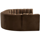Meridian Arc Brown Velvet 8 pc Modular Sectional IMAGE 7