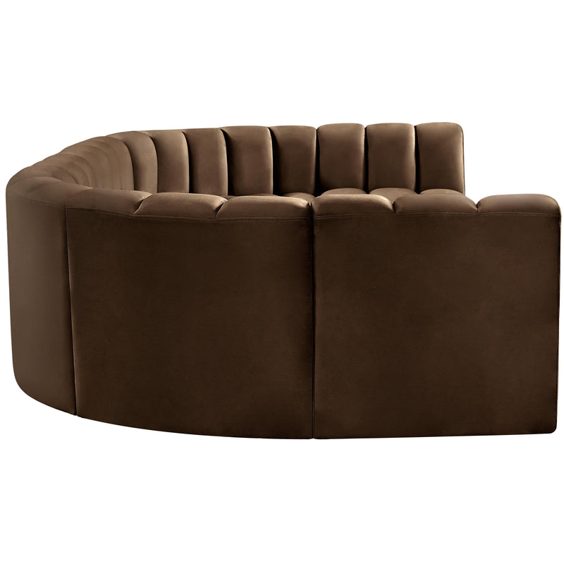 Meridian Arc Brown Velvet 8 pc Modular Sectional IMAGE 7
