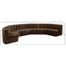 Meridian Arc Brown Velvet 8 pc Modular Sectional IMAGE 14