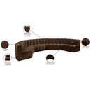 Meridian Arc Brown Velvet 8 pc Modular Sectional IMAGE 15