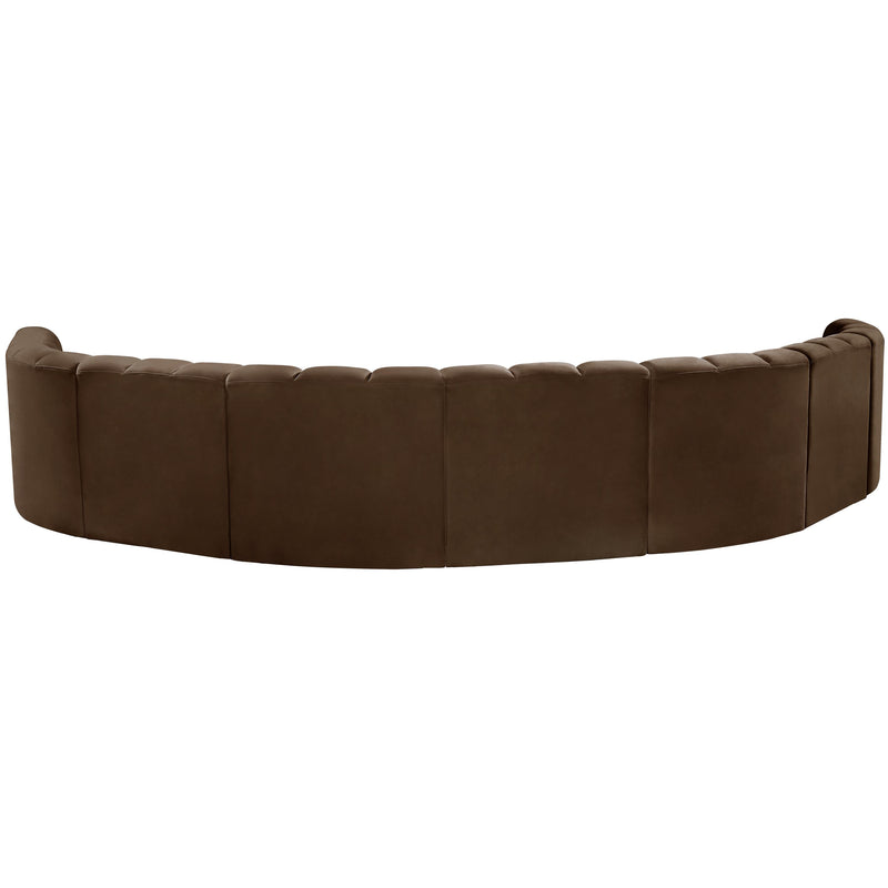 Meridian Arc Brown Velvet 8 pc Modular Sectional IMAGE 3