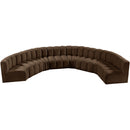Meridian Arc Brown Velvet 8 pc Modular Sectional IMAGE 4