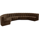 Meridian Arc Brown Velvet 8 pc Modular Sectional IMAGE 5
