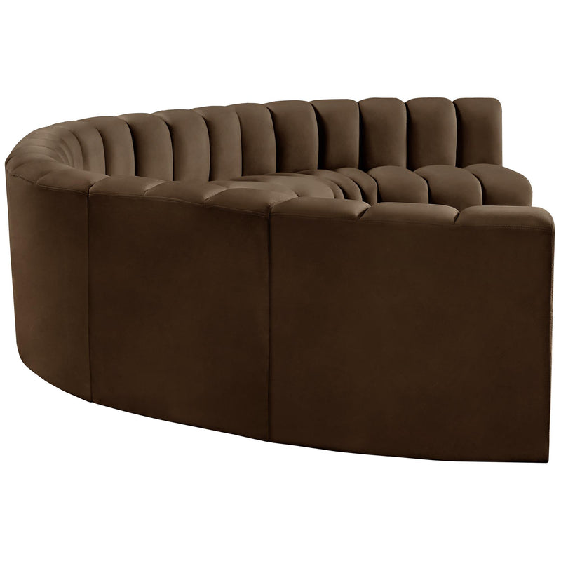 Meridian Arc Brown Velvet 8 pc Modular Sectional IMAGE 7