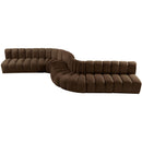 Meridian Arc Brown Velvet 8 pc Modular Sectional IMAGE 4