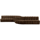 Meridian Arc Brown Velvet 8 pc Modular Sectional IMAGE 7