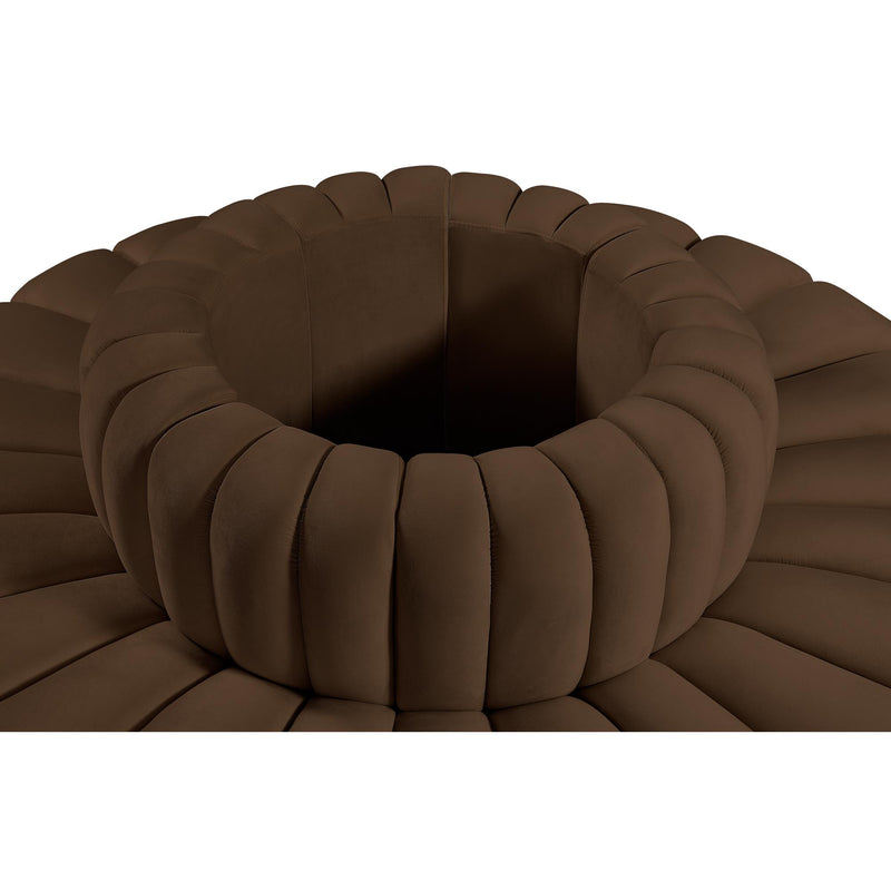 Meridian Arc Brown Velvet 8 pc Modular Sectional IMAGE 5