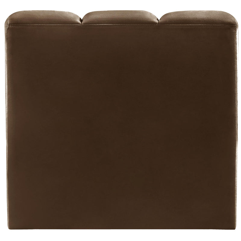 Meridian Arc Brown Velvet Straight Chair IMAGE 3