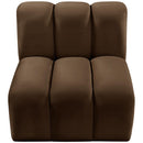 Meridian Arc Brown Velvet Straight Chair IMAGE 4