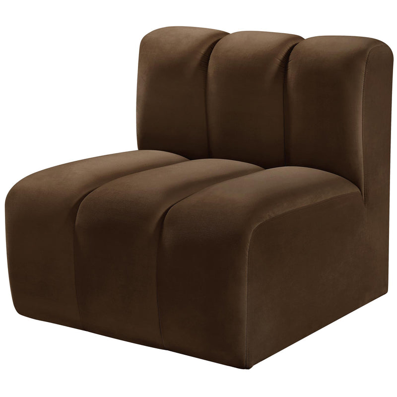 Meridian Arc Brown Velvet Straight Chair IMAGE 6