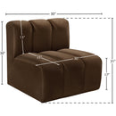 Meridian Arc Brown Velvet Straight Chair IMAGE 7