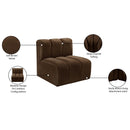 Meridian Arc Brown Velvet Straight Chair IMAGE 8