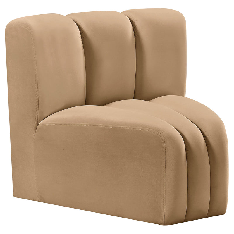Meridian Arc Camel Velvet Curved Corner IMAGE 3