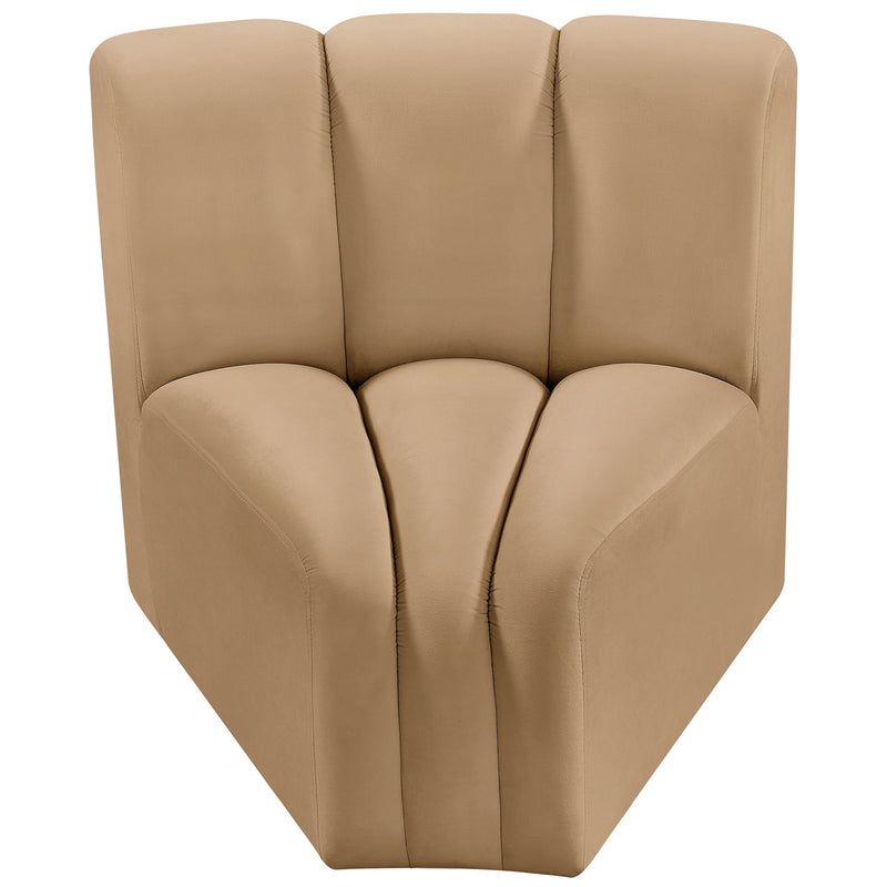 Meridian Arc Camel Velvet Curved Corner IMAGE 5