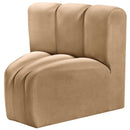 Meridian Arc Camel Velvet Curved Corner IMAGE 6