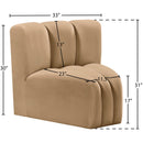 Meridian Arc Camel Velvet Curved Corner IMAGE 8