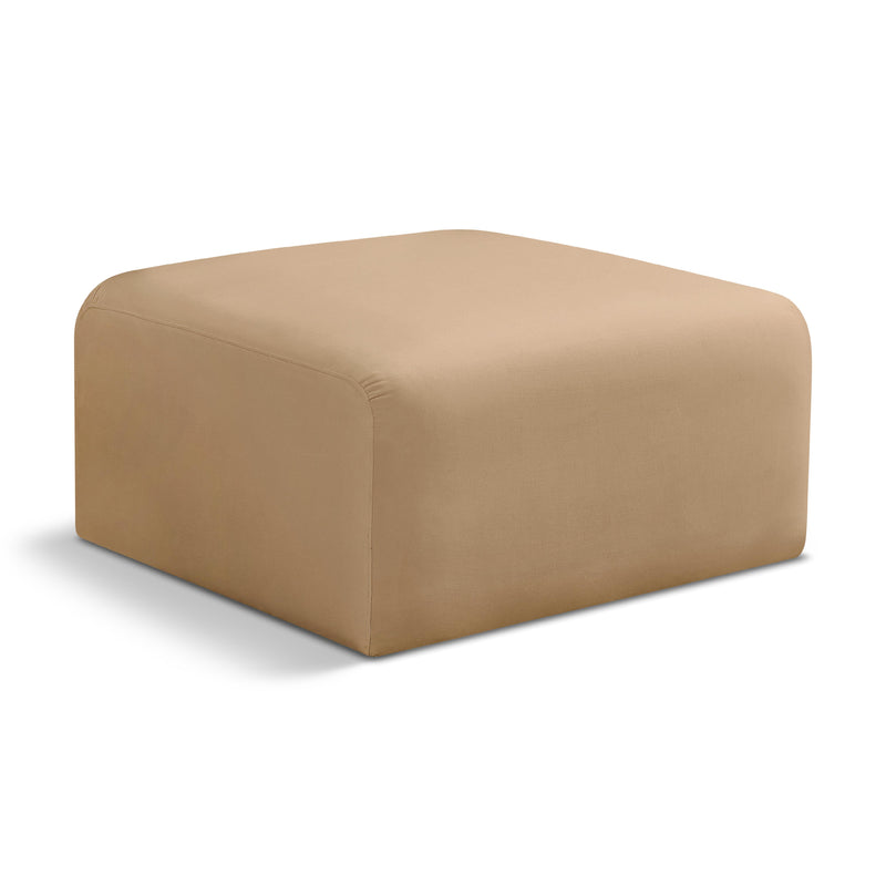 Meridian Arc Camel Velvet Ottoman IMAGE 1