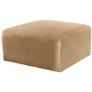 Meridian Arc Camel Velvet Ottoman IMAGE 5