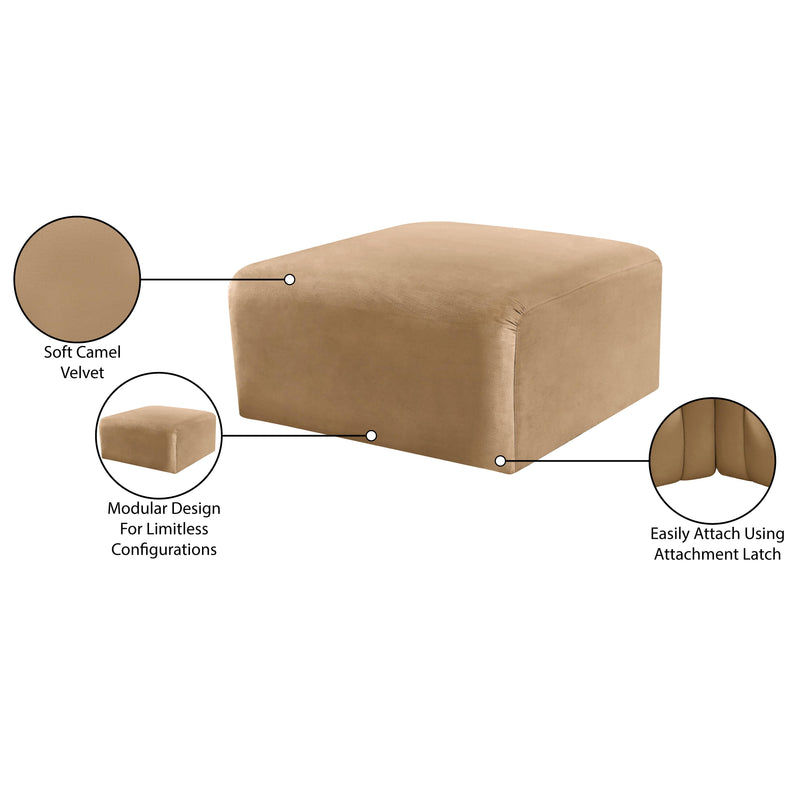 Meridian Arc Camel Velvet Ottoman IMAGE 7