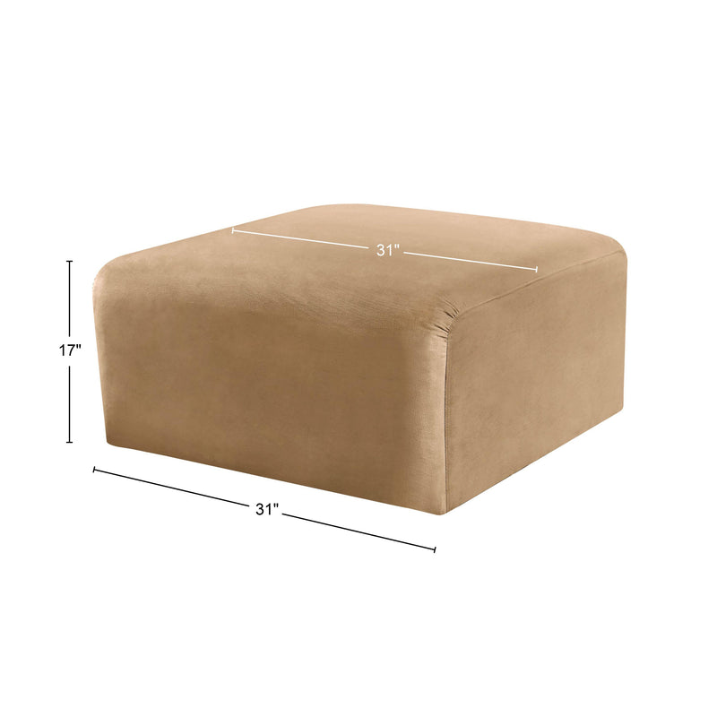 Meridian Arc Camel Velvet Ottoman IMAGE 8