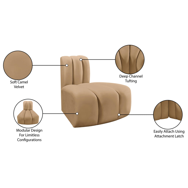 Meridian Arc Camel Velvet Reverse Corner IMAGE 8