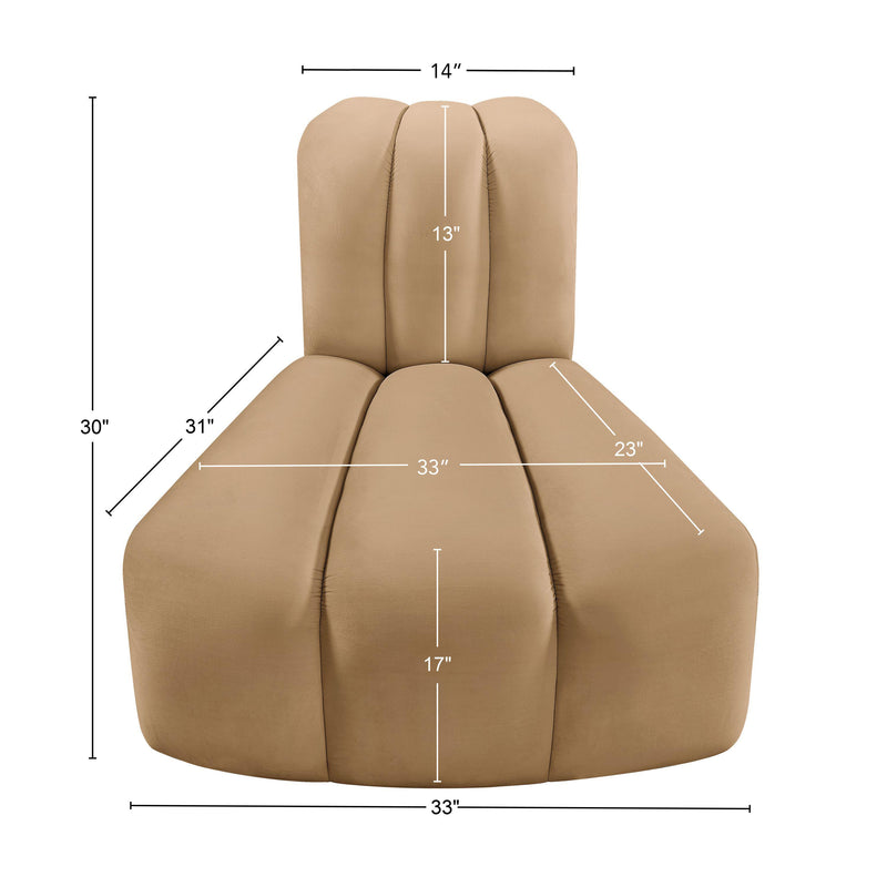 Meridian Arc Camel Velvet Reverse Corner IMAGE 9